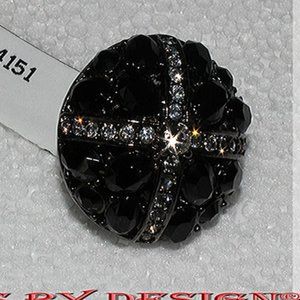 St John Black Crystal Clip  Earrings